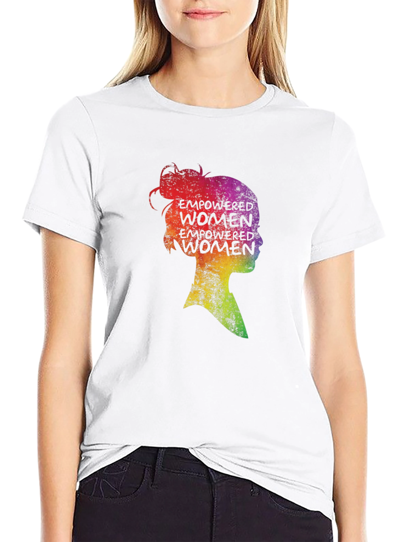 Empowered Women Silhouette Graphic Tee - Black