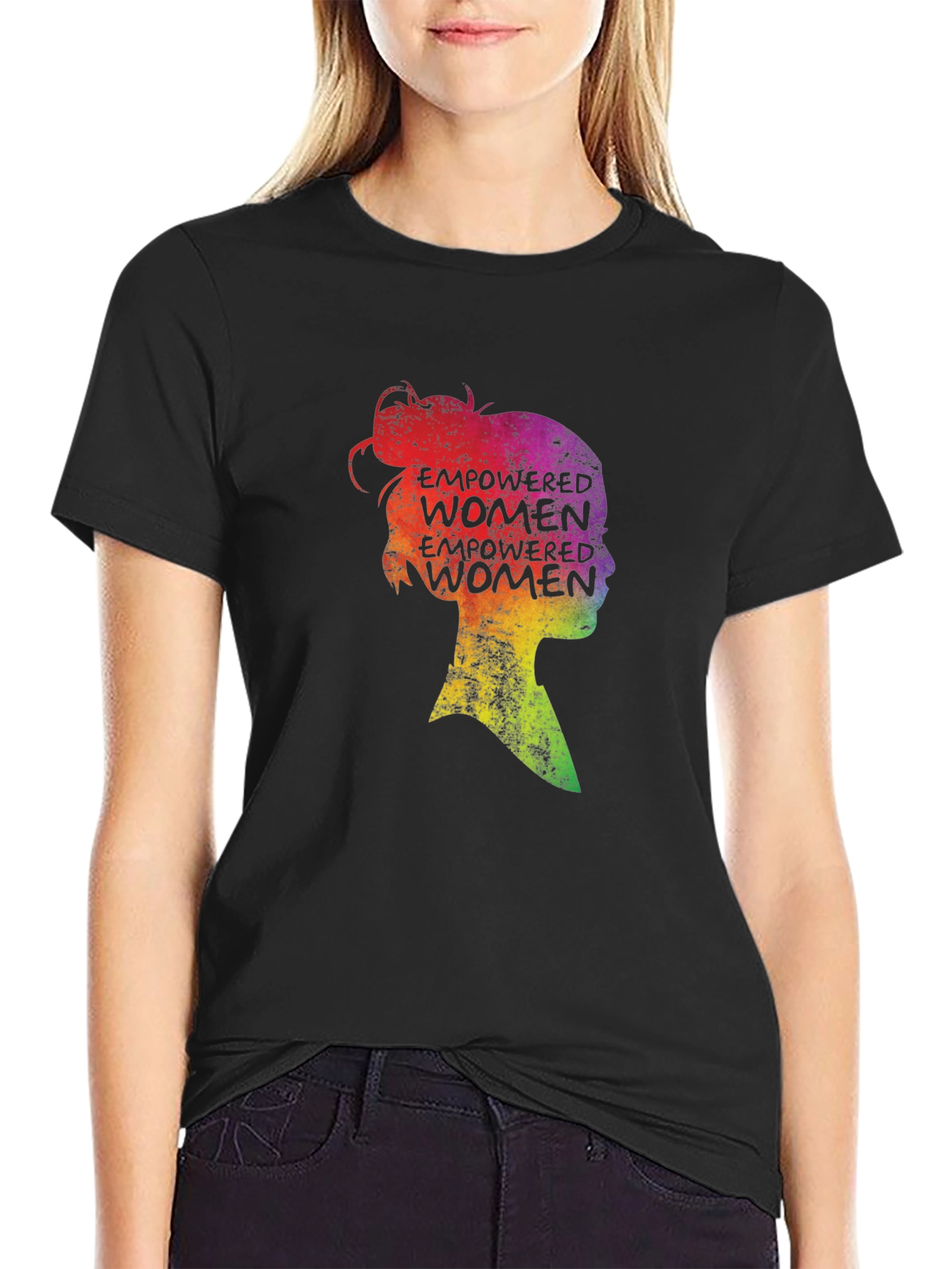 Empowered Women Silhouette Graphic Tee - Black