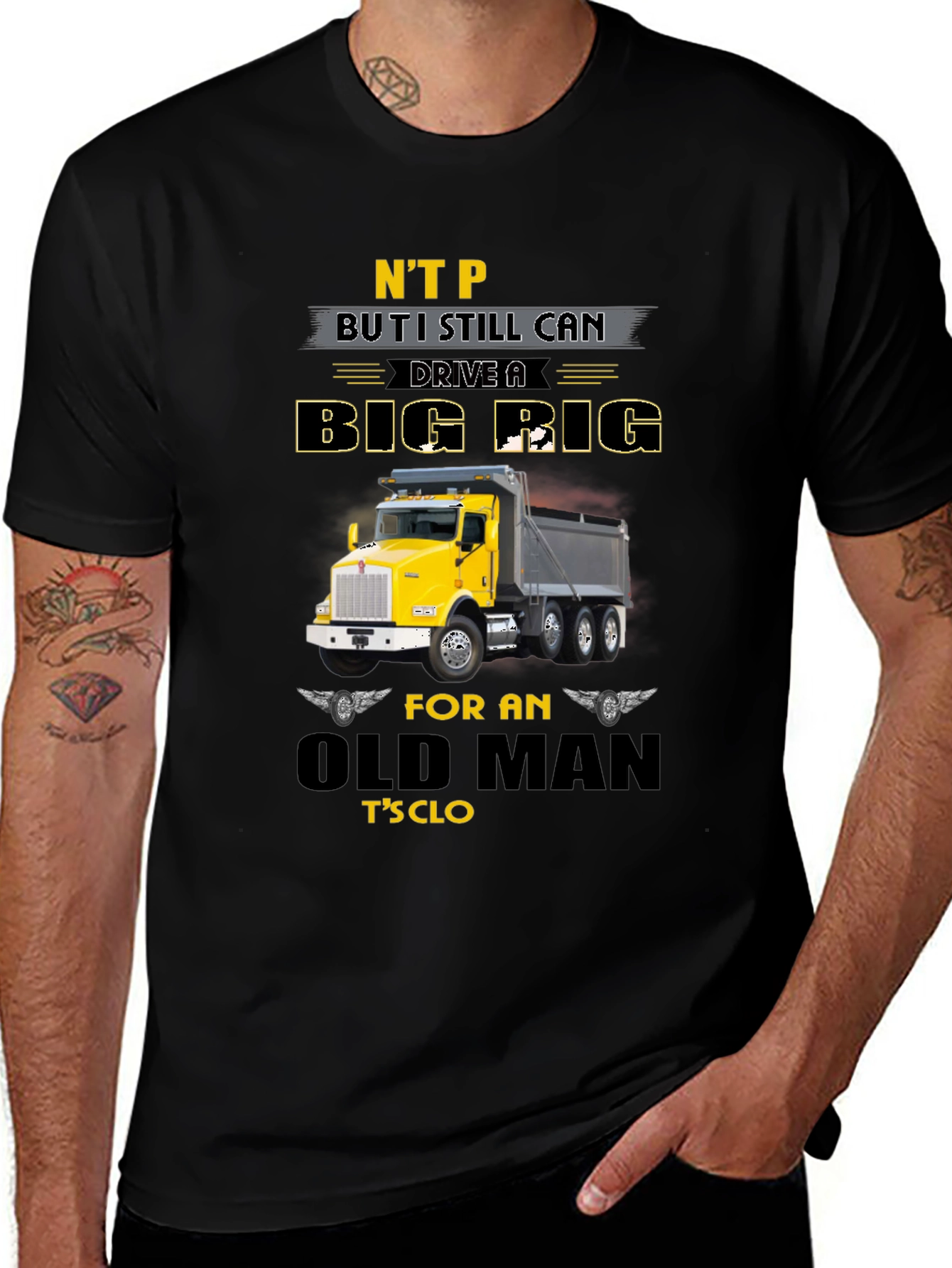 Funny Old Man Truck Driver T-Shirt