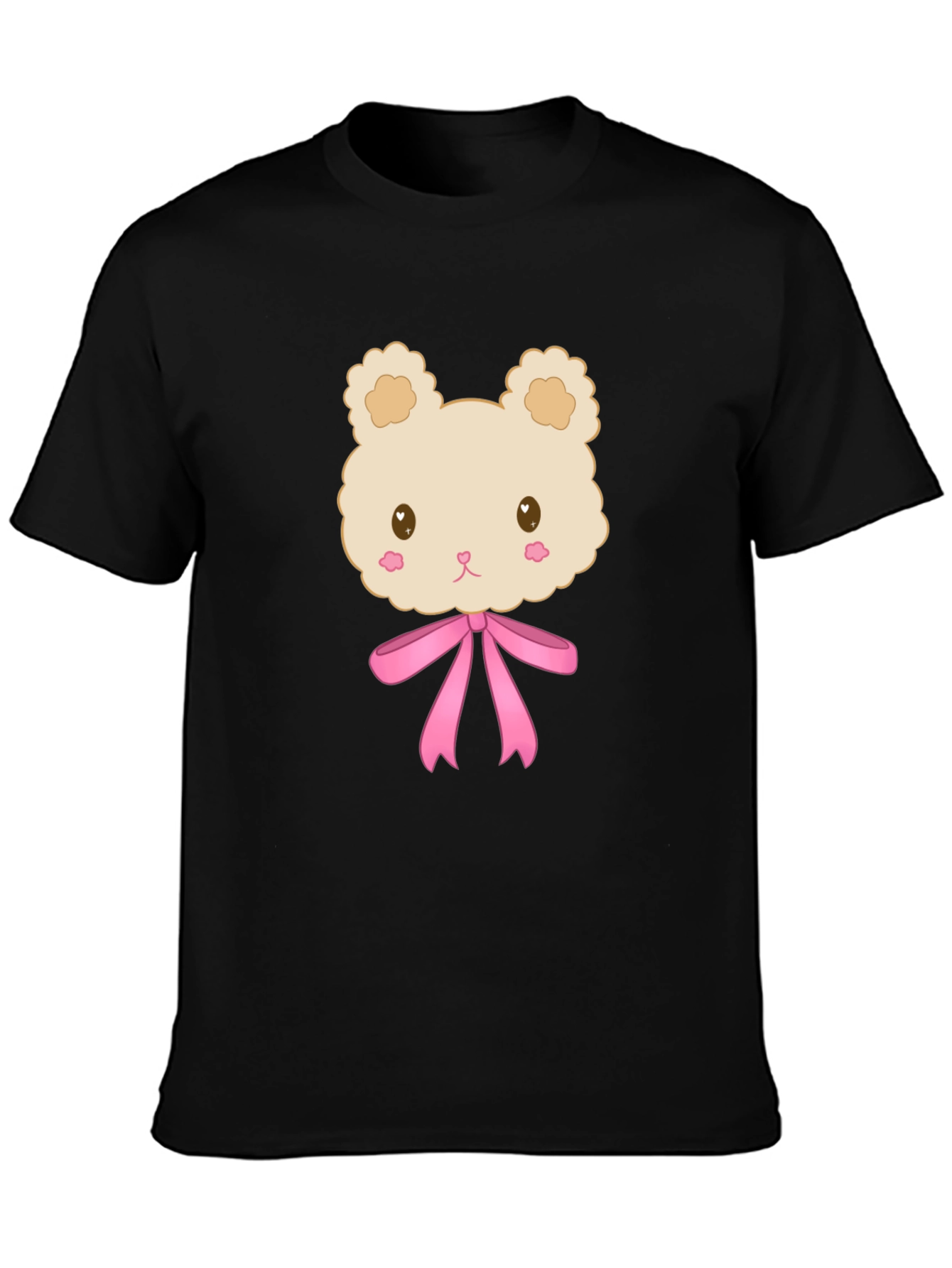 Cute Cartoon Teddy Bear T-Shirt - Black