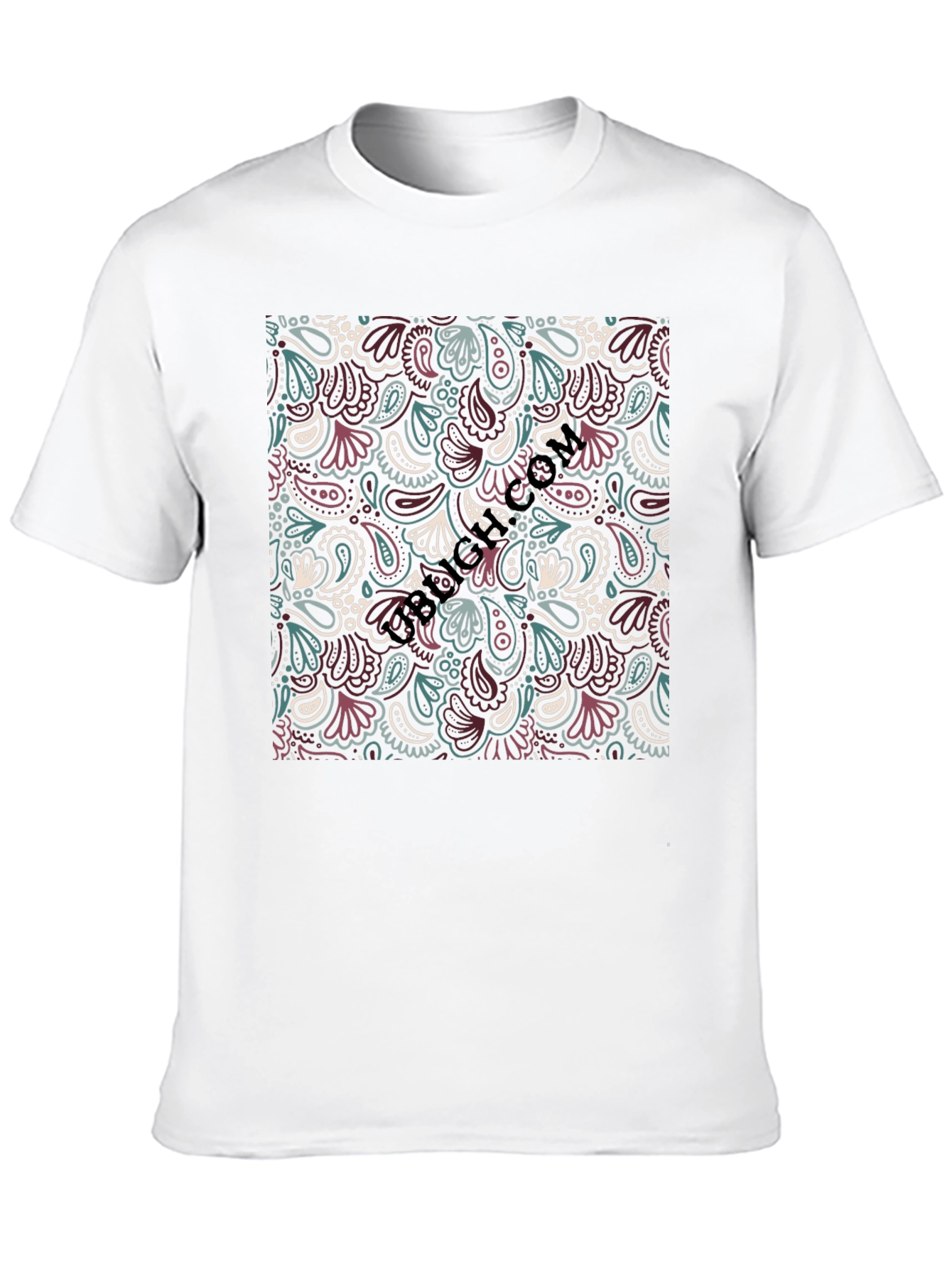 Paisley Patterned Tee - Stylish Black T-Shirt