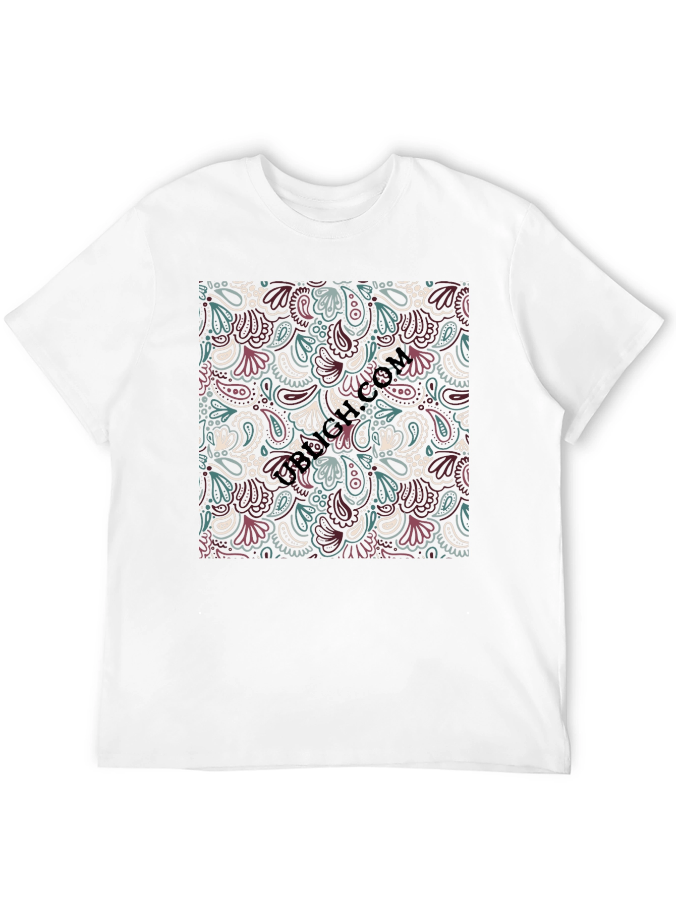 Paisley Patterned Tee - Stylish Black T-Shirt