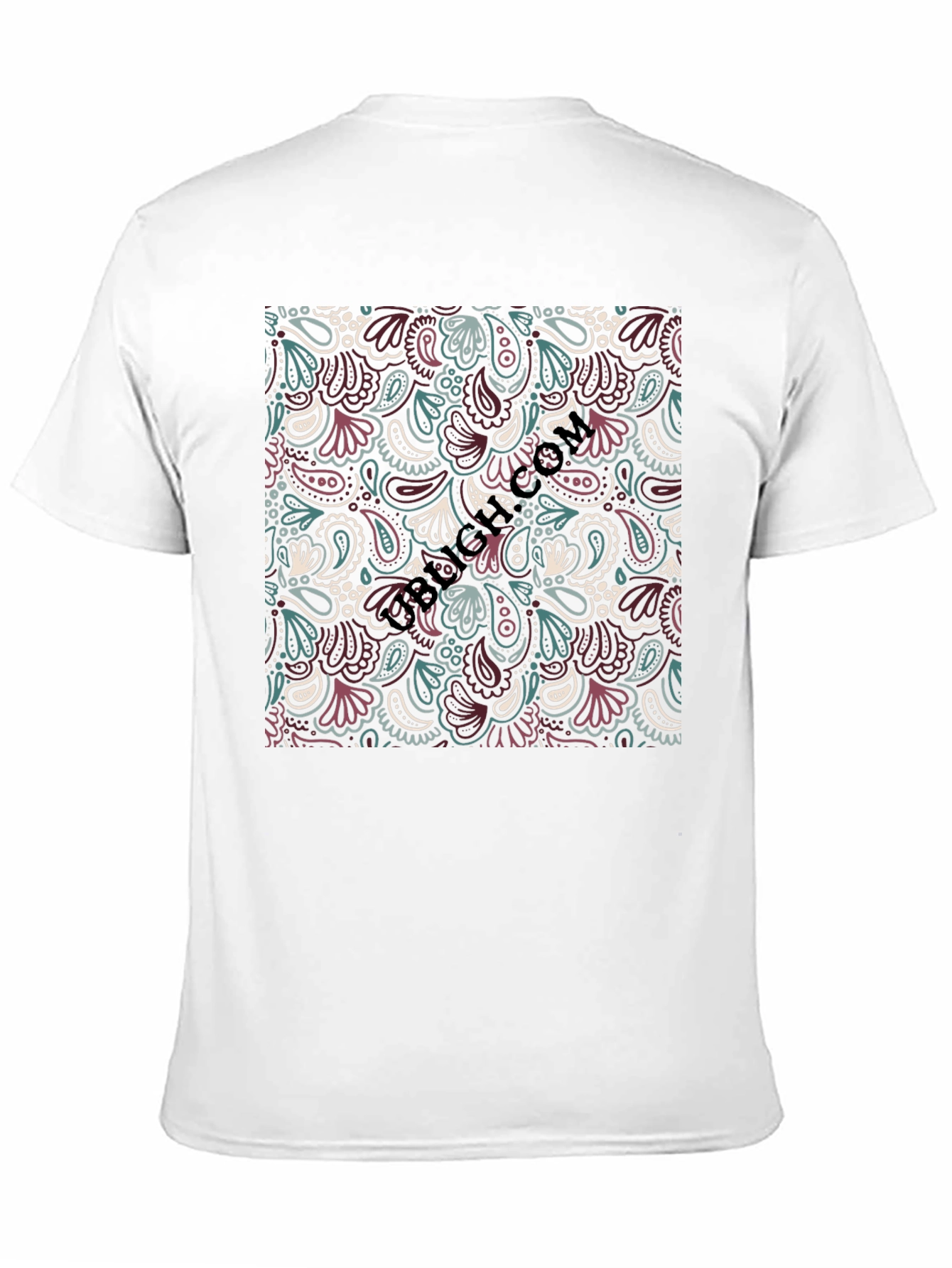 Paisley Patterned Tee - Stylish Black T-Shirt