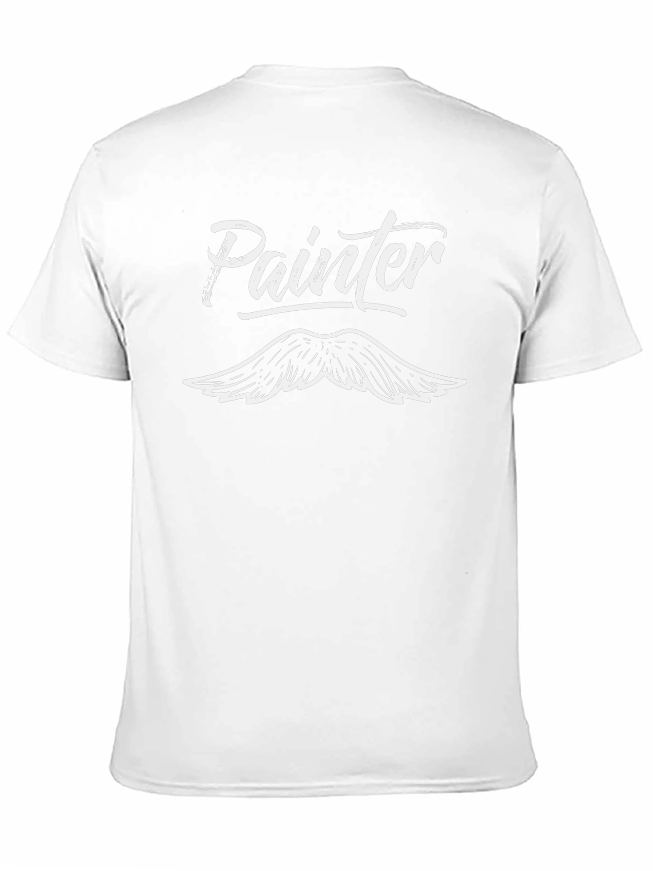 Painter Mustache Graphic Tee - Black Cotton T-Shirt
