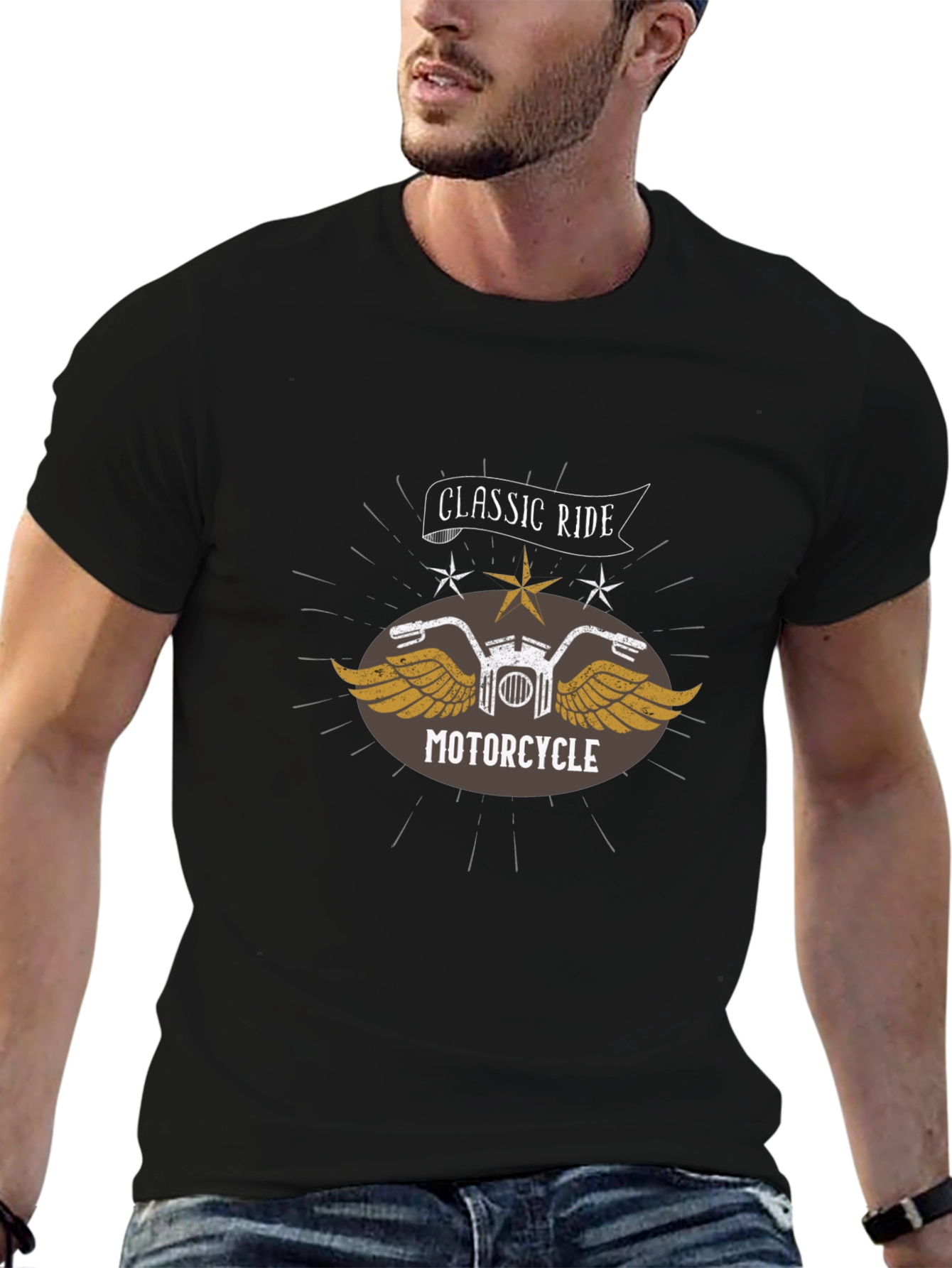 Classic Ride Motorcycle Graphic T-Shirt - Black