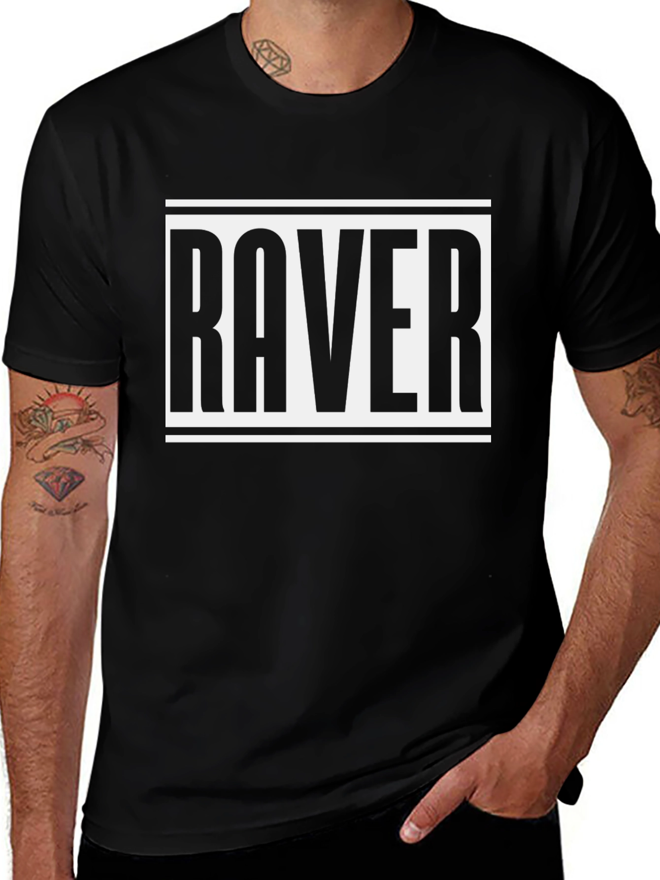 Raver Graphic Tee - Bold Black T-Shirt