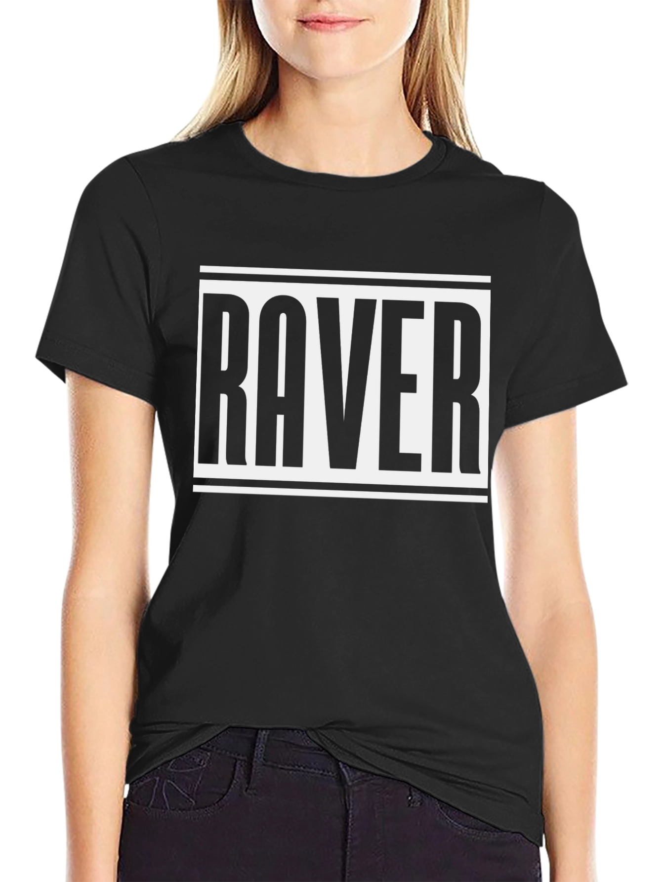 Raver Graphic Tee - Bold Black T-Shirt