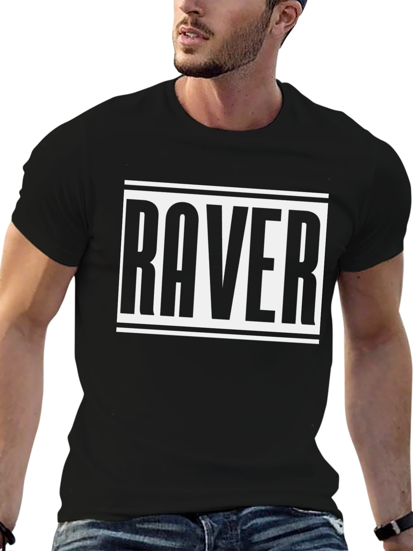 Raver Graphic Tee - Bold Black T-Shirt