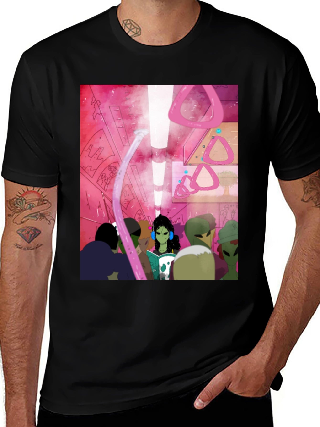 Alien Subway T-Shirt - Sci-Fi Commute