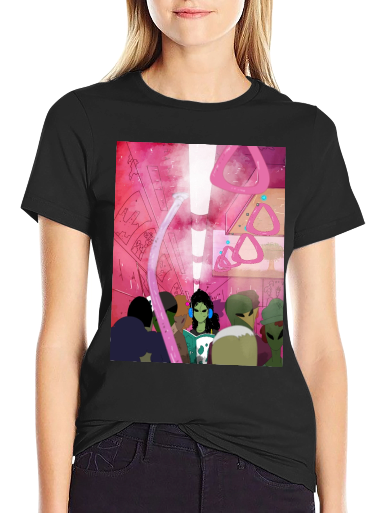 Alien Subway T-Shirt - Sci-Fi Commute