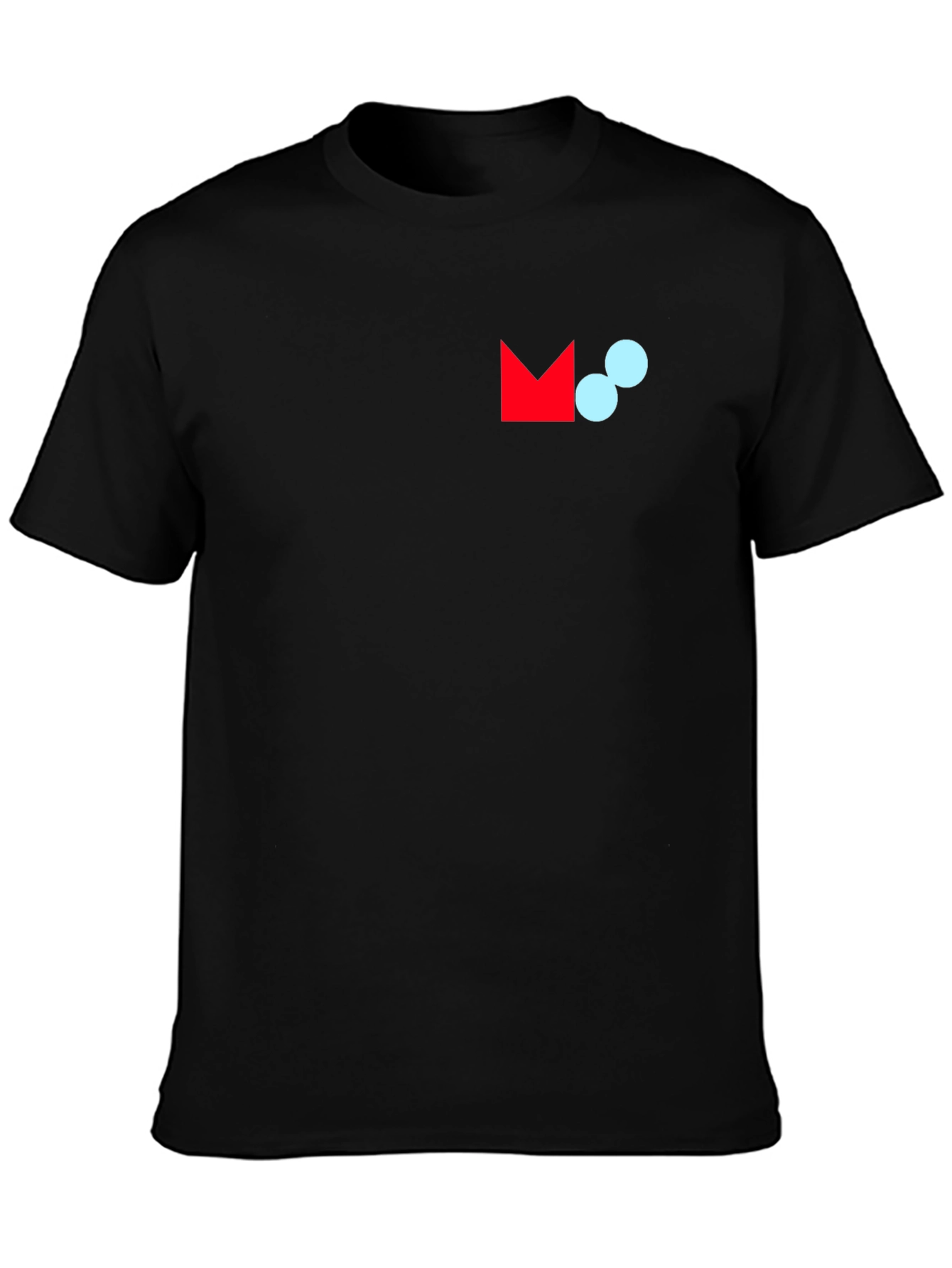 Modern Graphic Tee - Black Crew Neck Cotton Blend