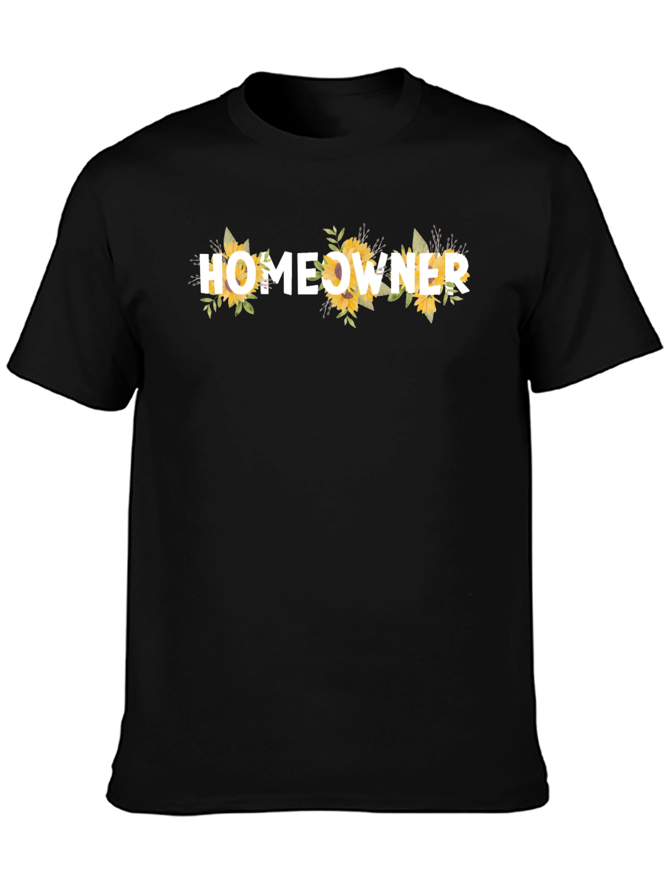 Homeowner Sunflower Graphic Tee - Black