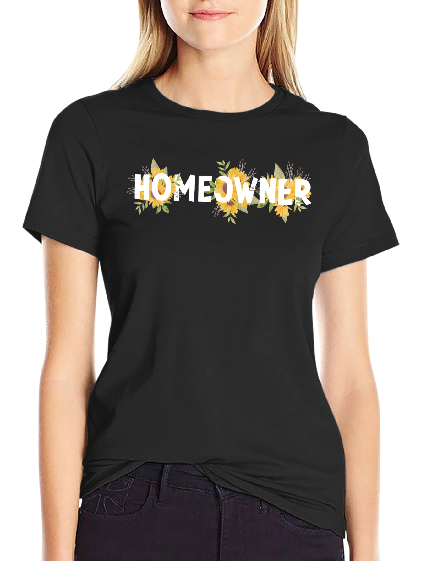 Homeowner Sunflower Graphic Tee - Black