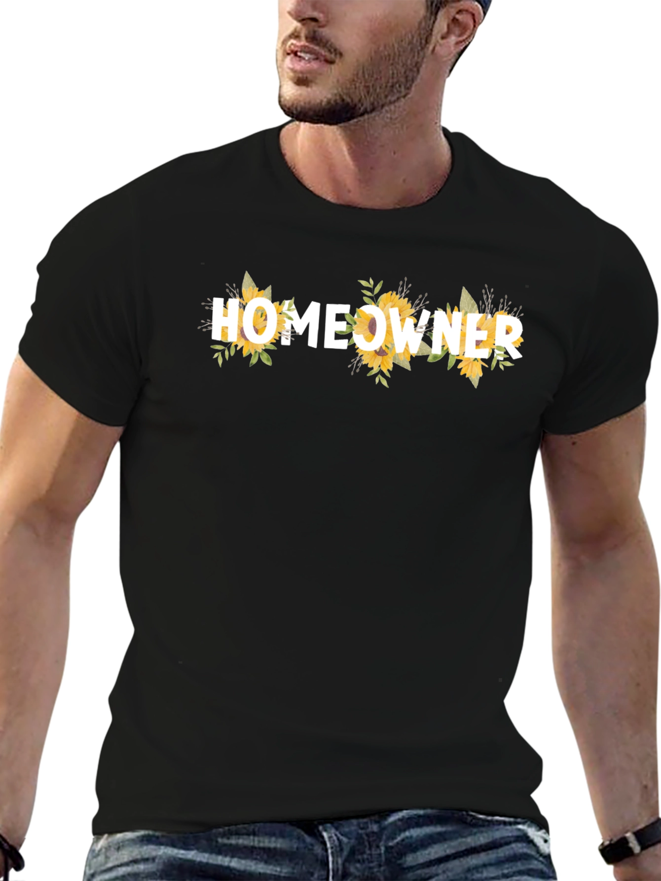 Homeowner Sunflower Graphic Tee - Black