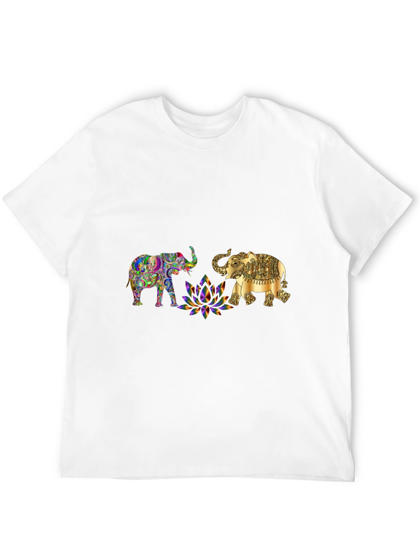 Elephant Graphic Print Black T-Shirt