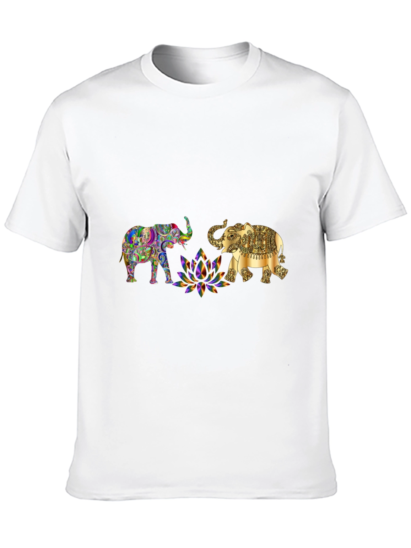 Elephant Graphic Print Black T-Shirt
