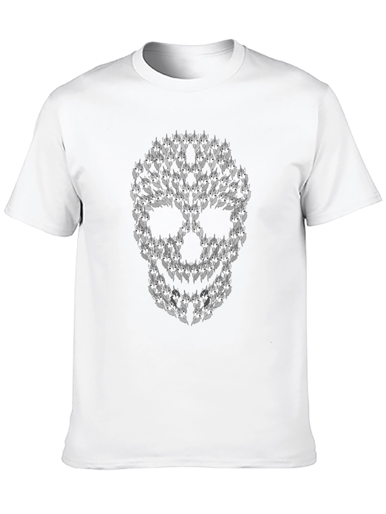 Wolf Skull Graphic T-Shirt - Black