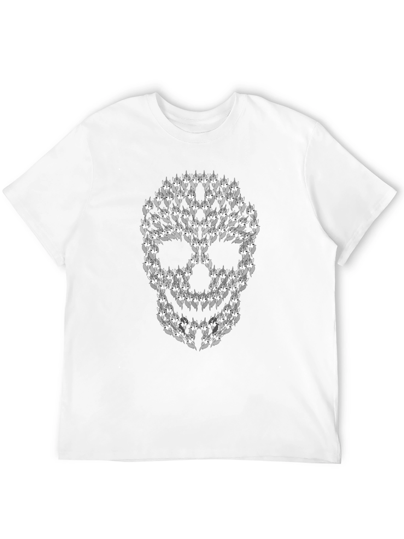 Wolf Skull Graphic T-Shirt - Black
