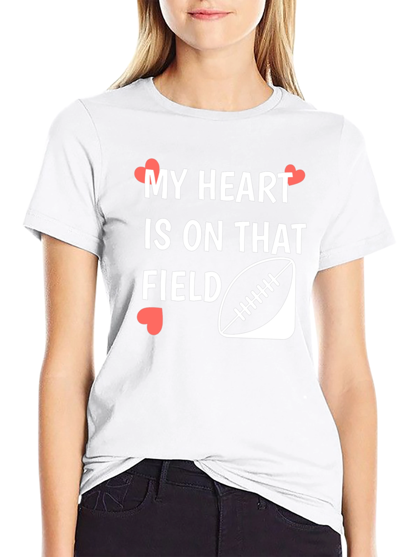 My Heart Is On That Field Football Graphic T-Shirt