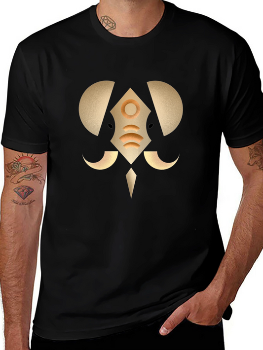 Geometric Ram Graphic Tee - Modern Minimalist Design