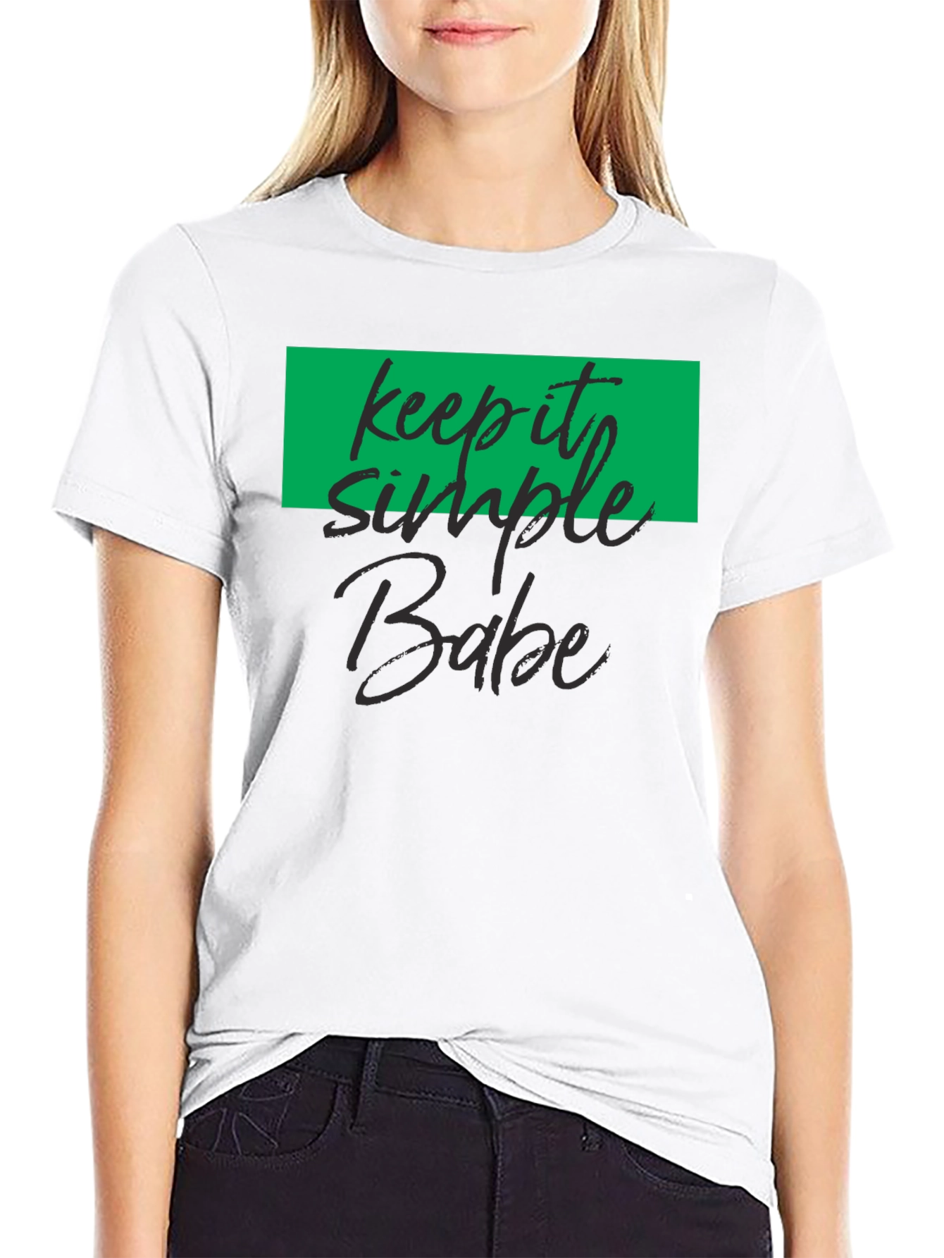 Keep It Simple Babe Black T-Shirt