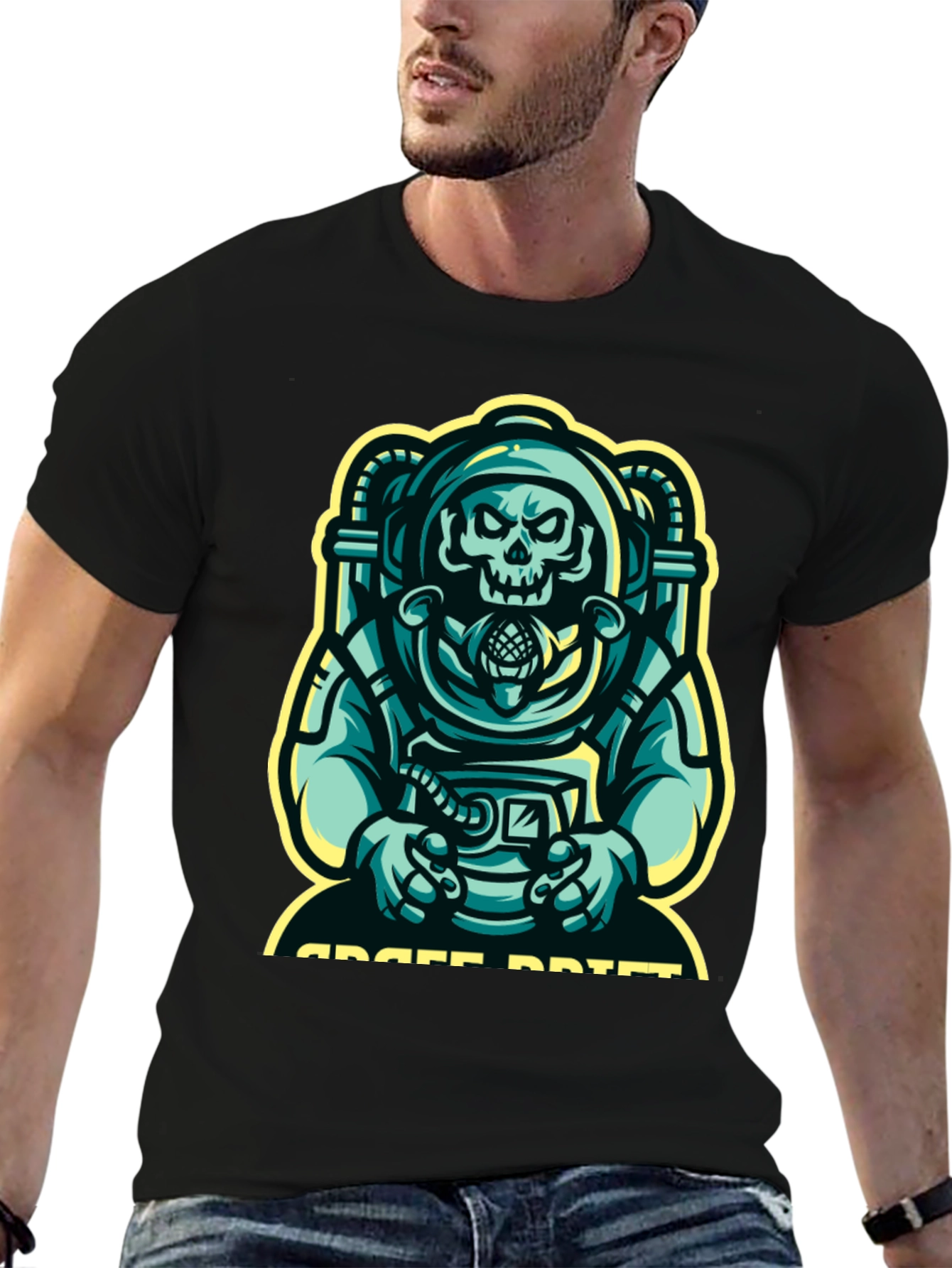 Space Drift Graphic T-Shirt - Black