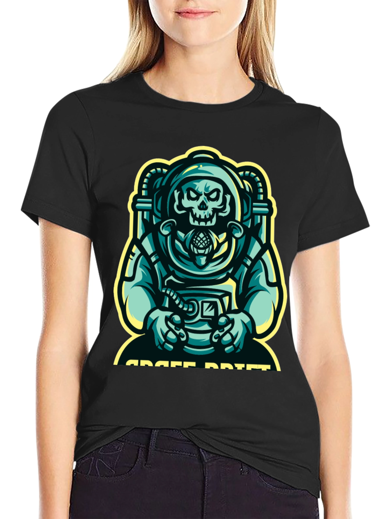 Space Drift Graphic T-Shirt - Black