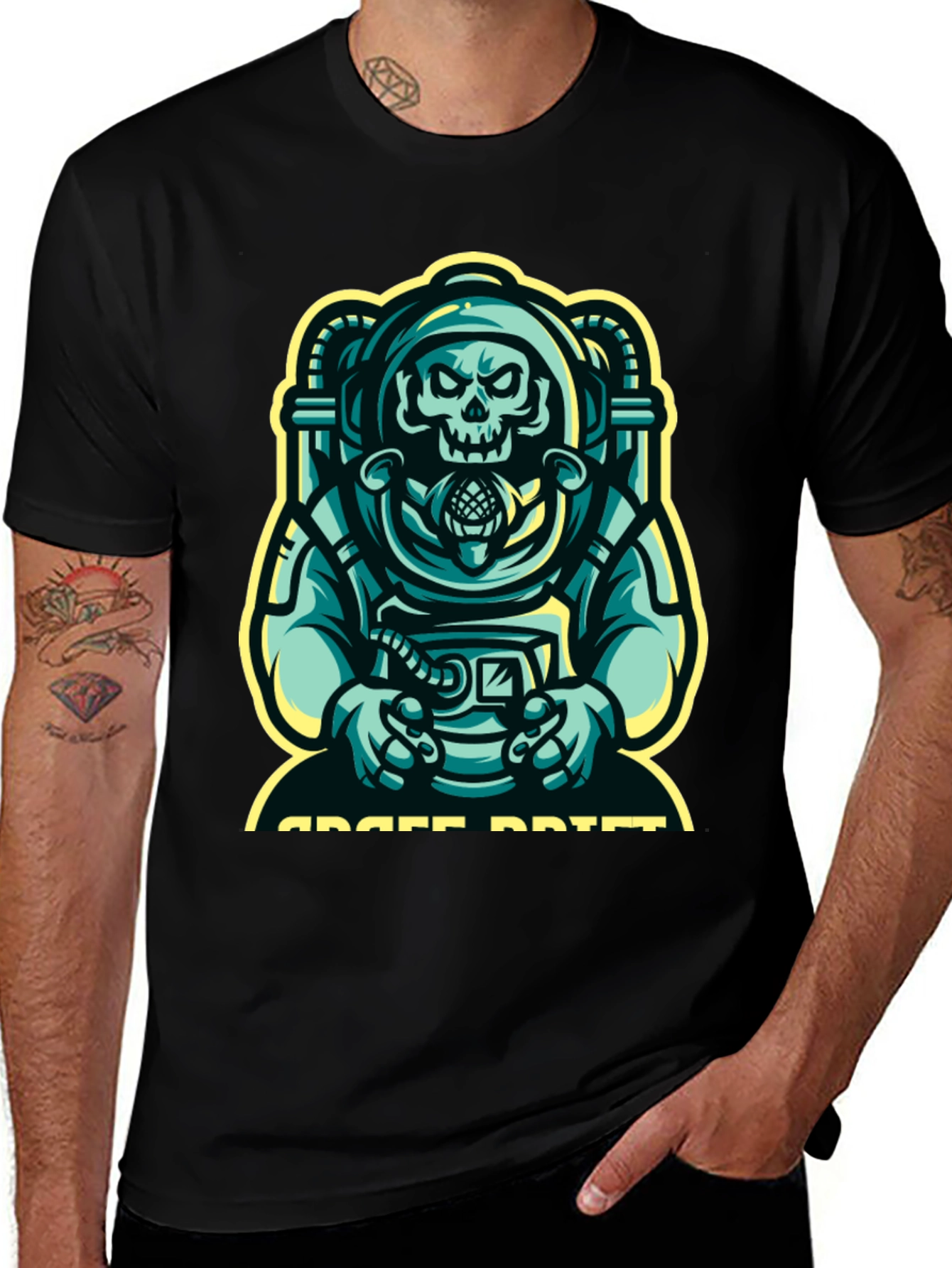 Space Drift Graphic T-Shirt - Black