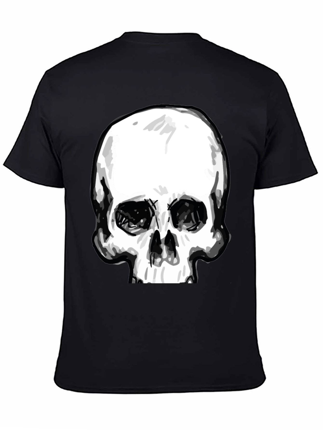 Skull Graphic Tee - Stylish Black Cotton T-Shirt