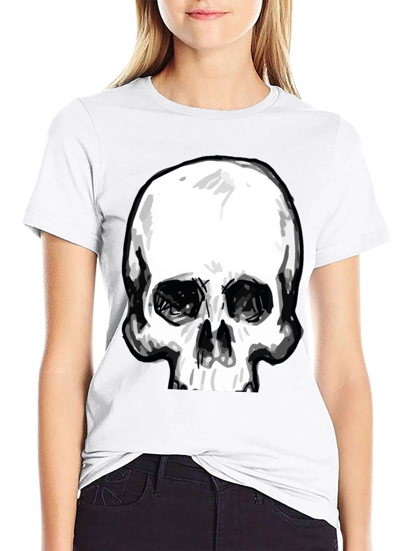 Skull Graphic Tee - Stylish Black Cotton T-Shirt