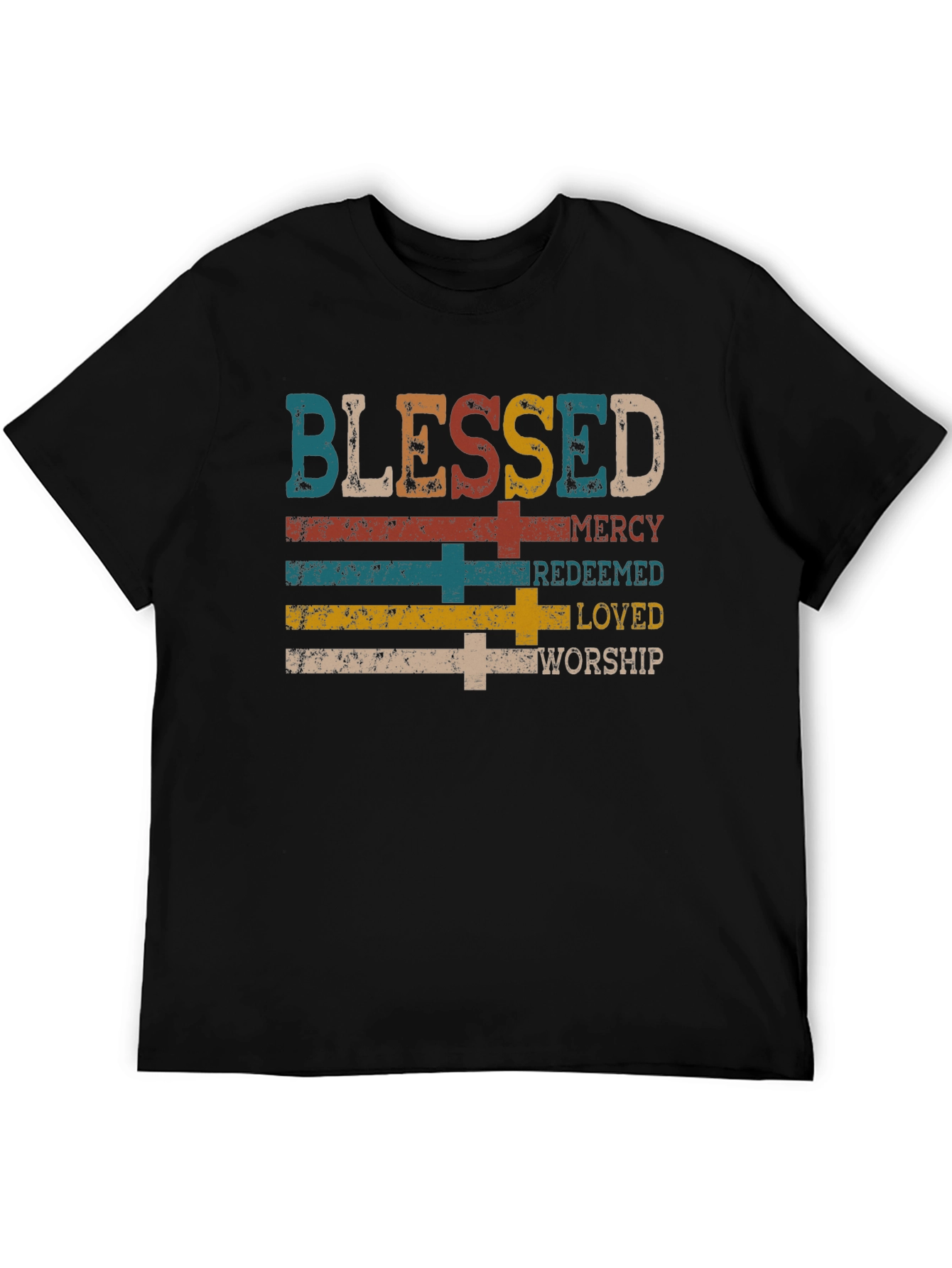 Blessed Mercy Redeemed Loved Worship Graphic Tee