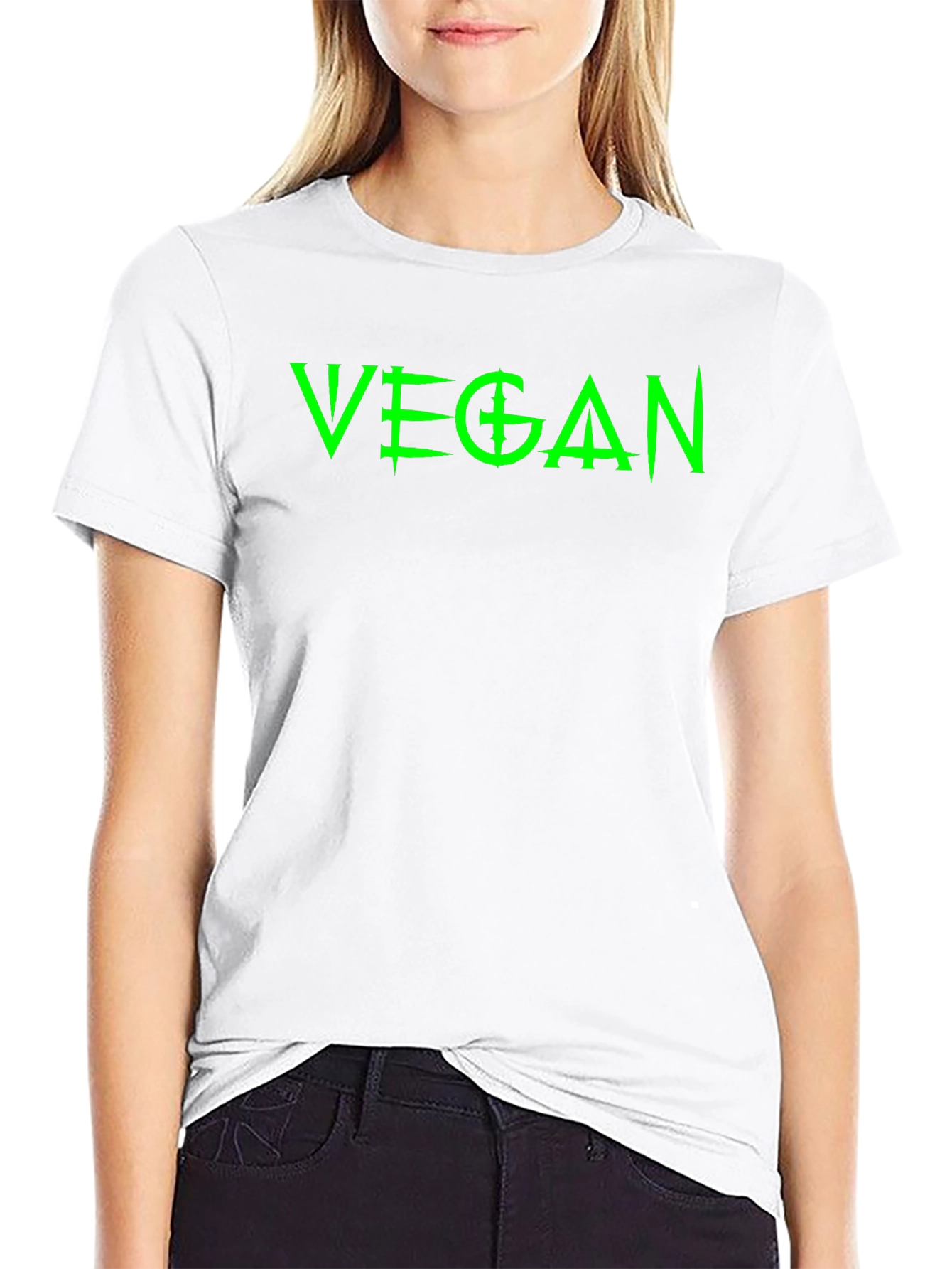 Vegan Statement T-Shirt - Bold Green Graphic
