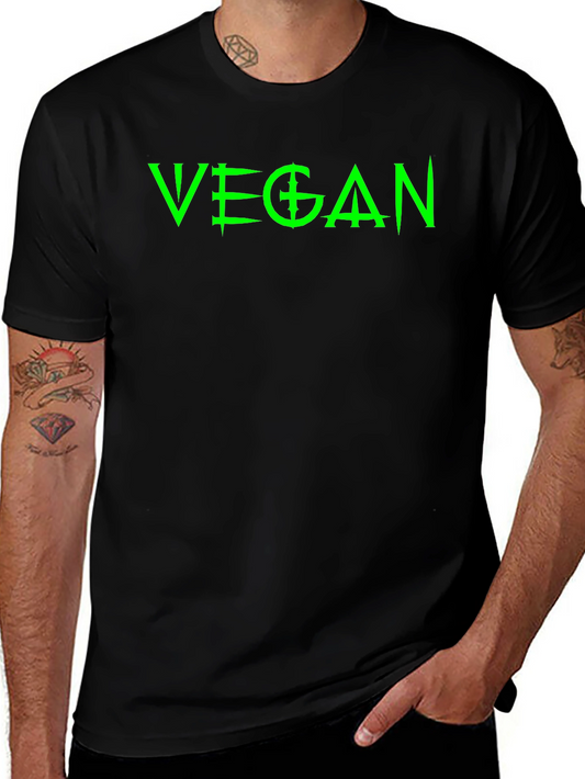 Vegan Statement T-Shirt - Bold Green Graphic