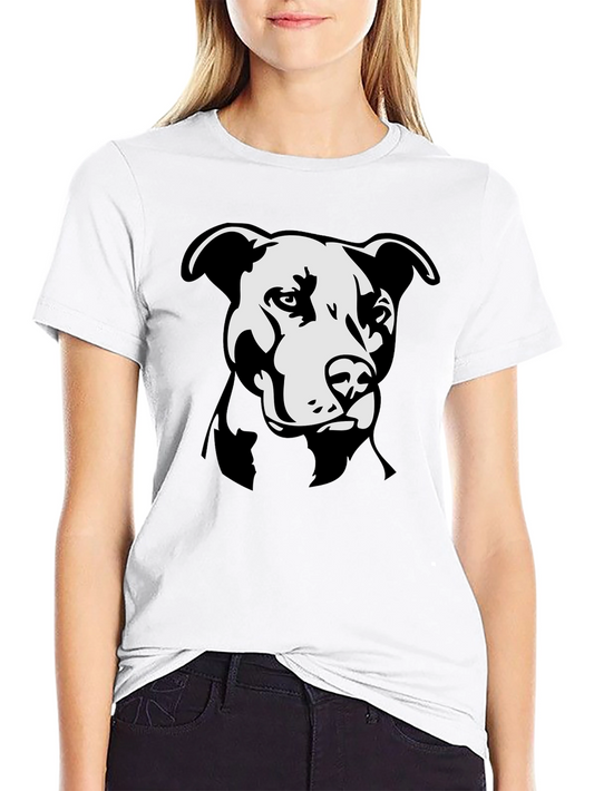 Pitbull Dog Graphic T-Shirt - Black Crew Neck Tee