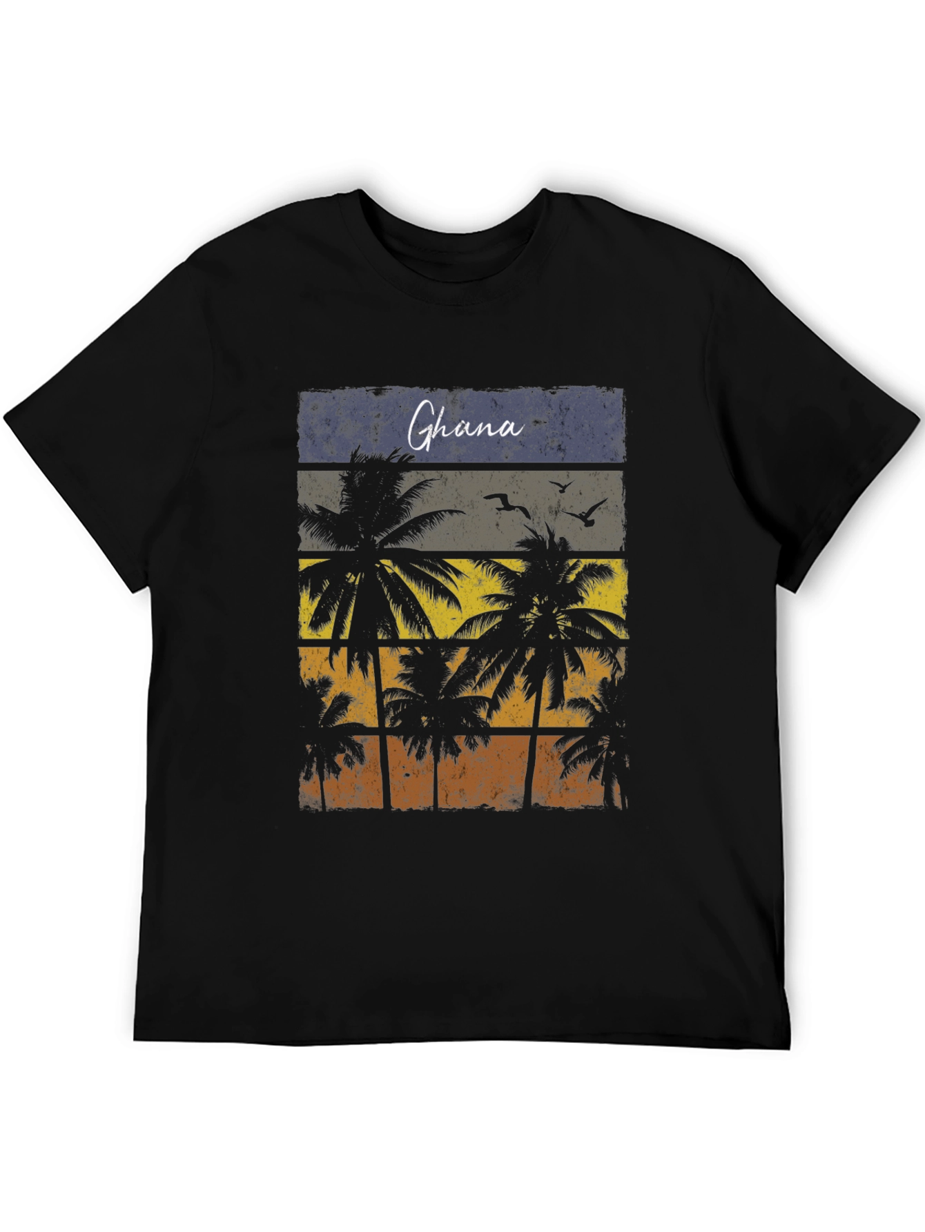 Ghana Palm Tree T-Shirt - Retro Beach Design