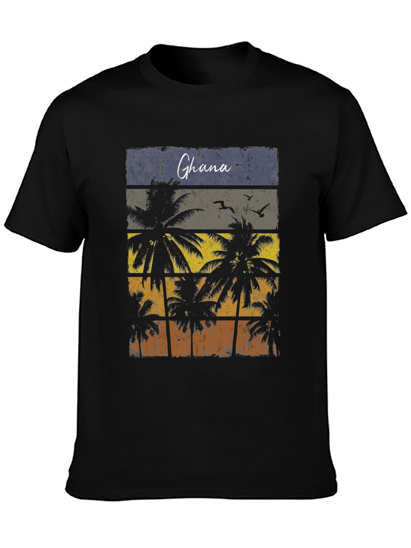Ghana Palm Tree T-Shirt - Retro Beach Design