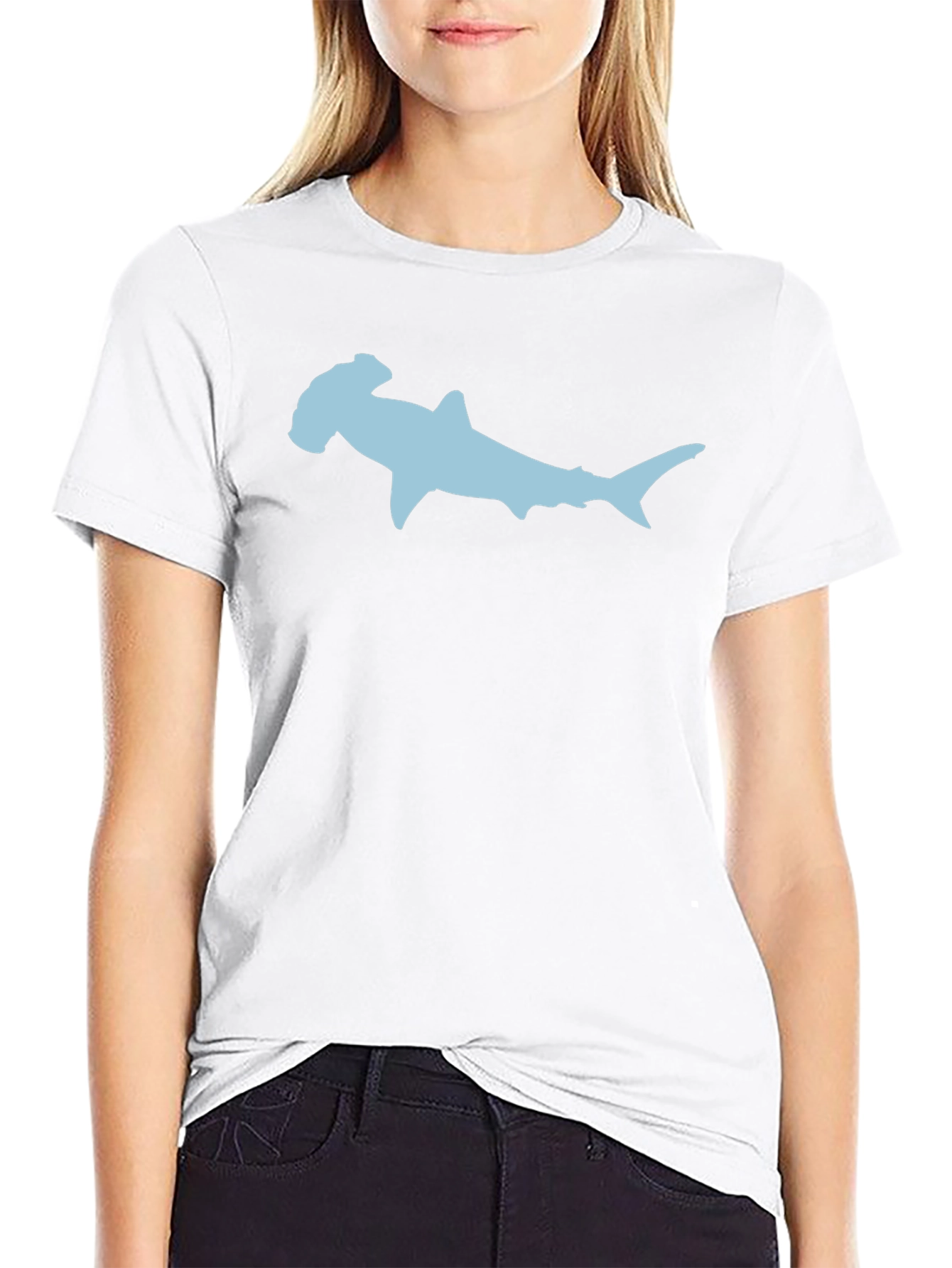 Hammerhead Shark Graphic Tee - Black Cotton T-Shirt