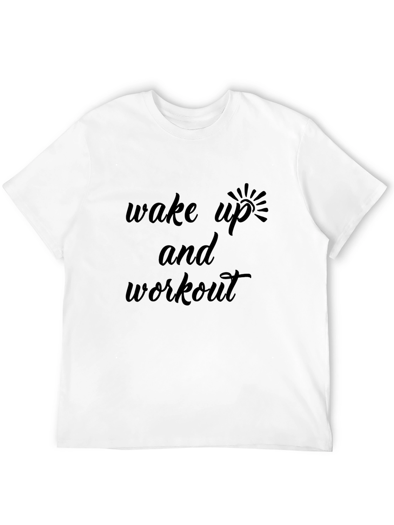 Wake Up and Workout Graphic T-Shirt - Black