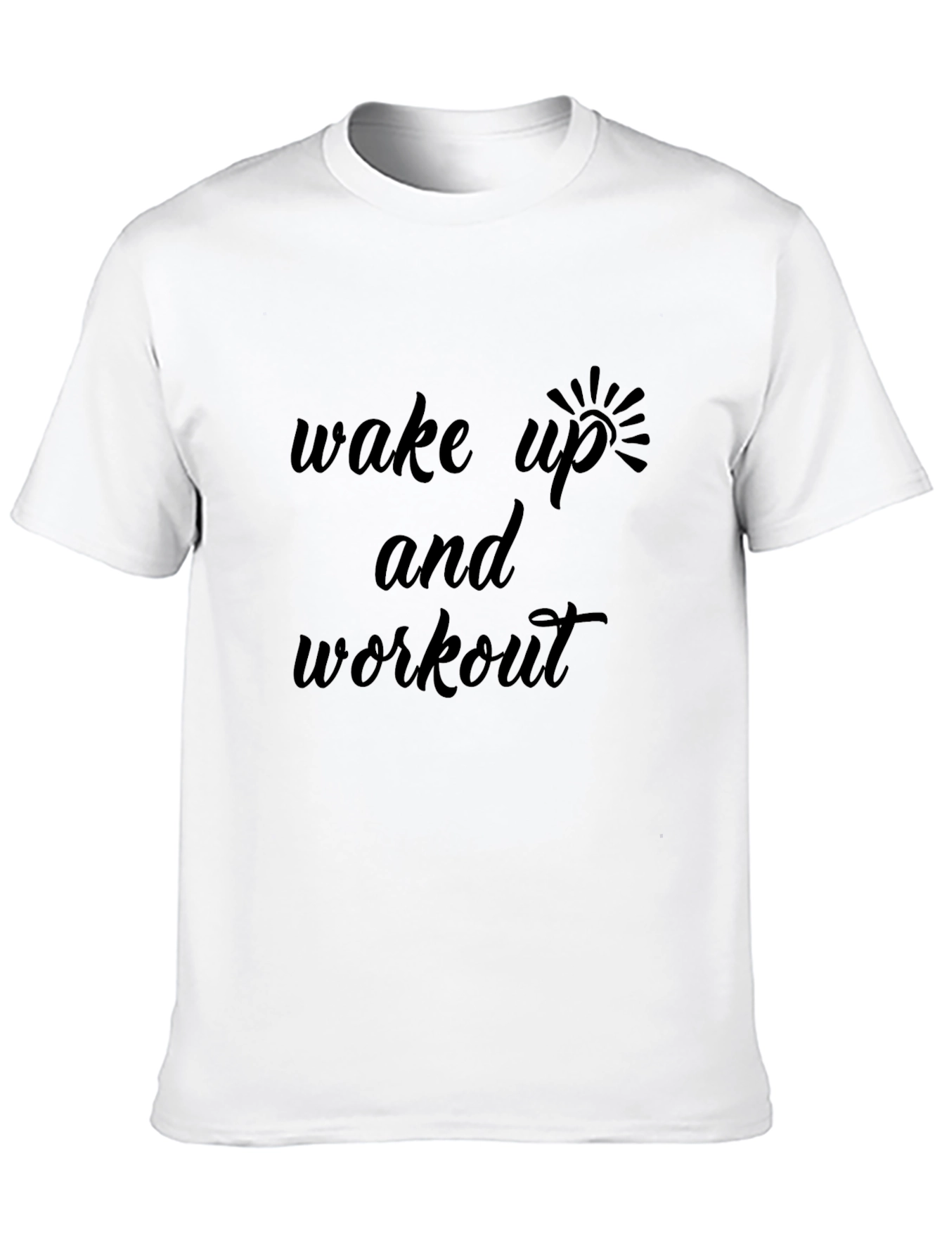 Wake Up and Workout Graphic T-Shirt - Black