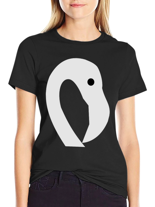 Minimalist Flamingo Graphic Tee - Black Cotton Comfort