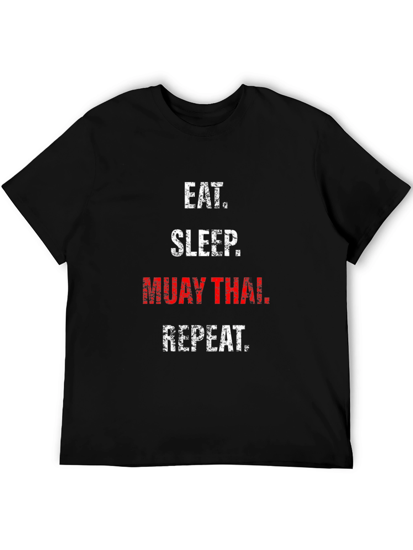 Eat Sleep Muay Thai Repeat Black Graphic T-Shirt