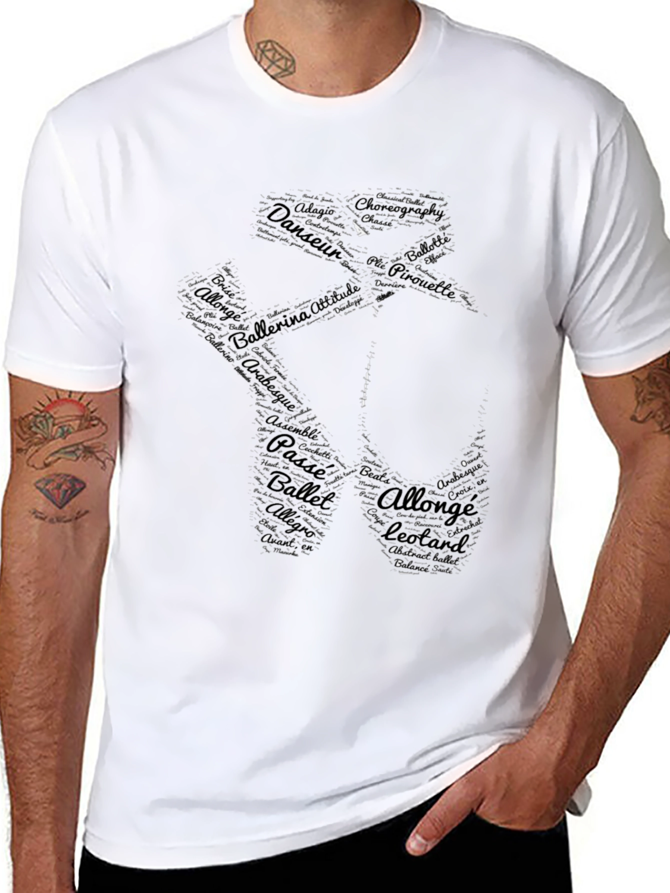 Ballet Pointe Shoe Graphic Tee - Black