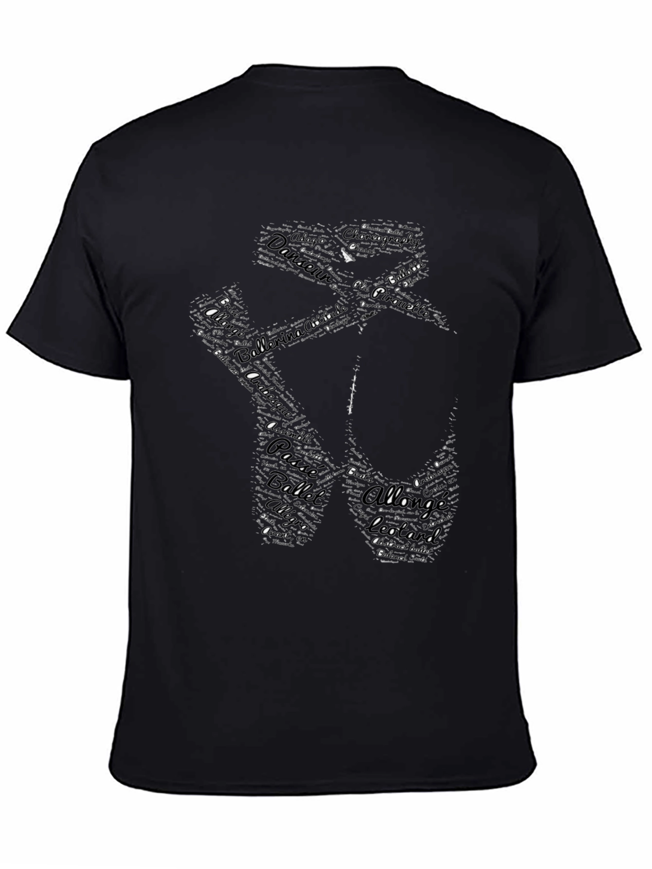 Ballet Pointe Shoe Graphic Tee - Black