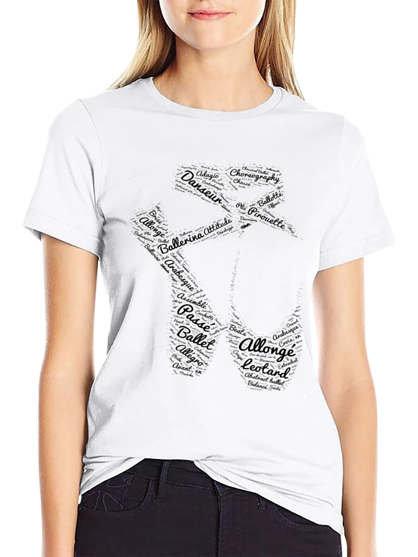 Ballet Pointe Shoe Graphic Tee - Black