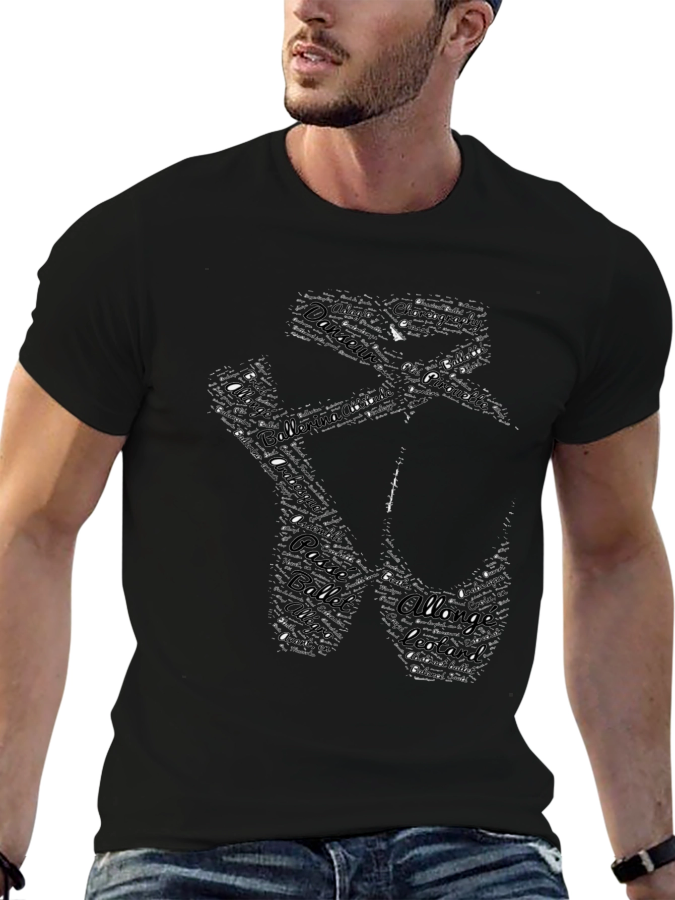 Ballet Pointe Shoe Graphic Tee - Black