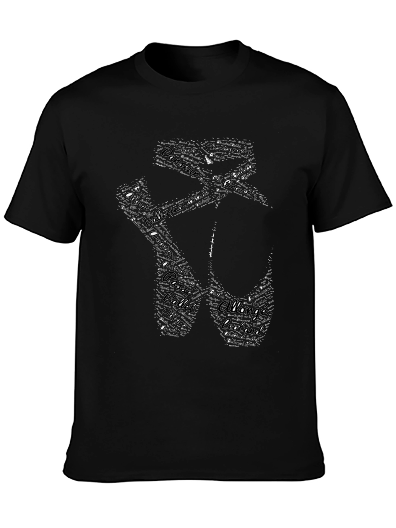 Ballet Pointe Shoe Graphic Tee - Black