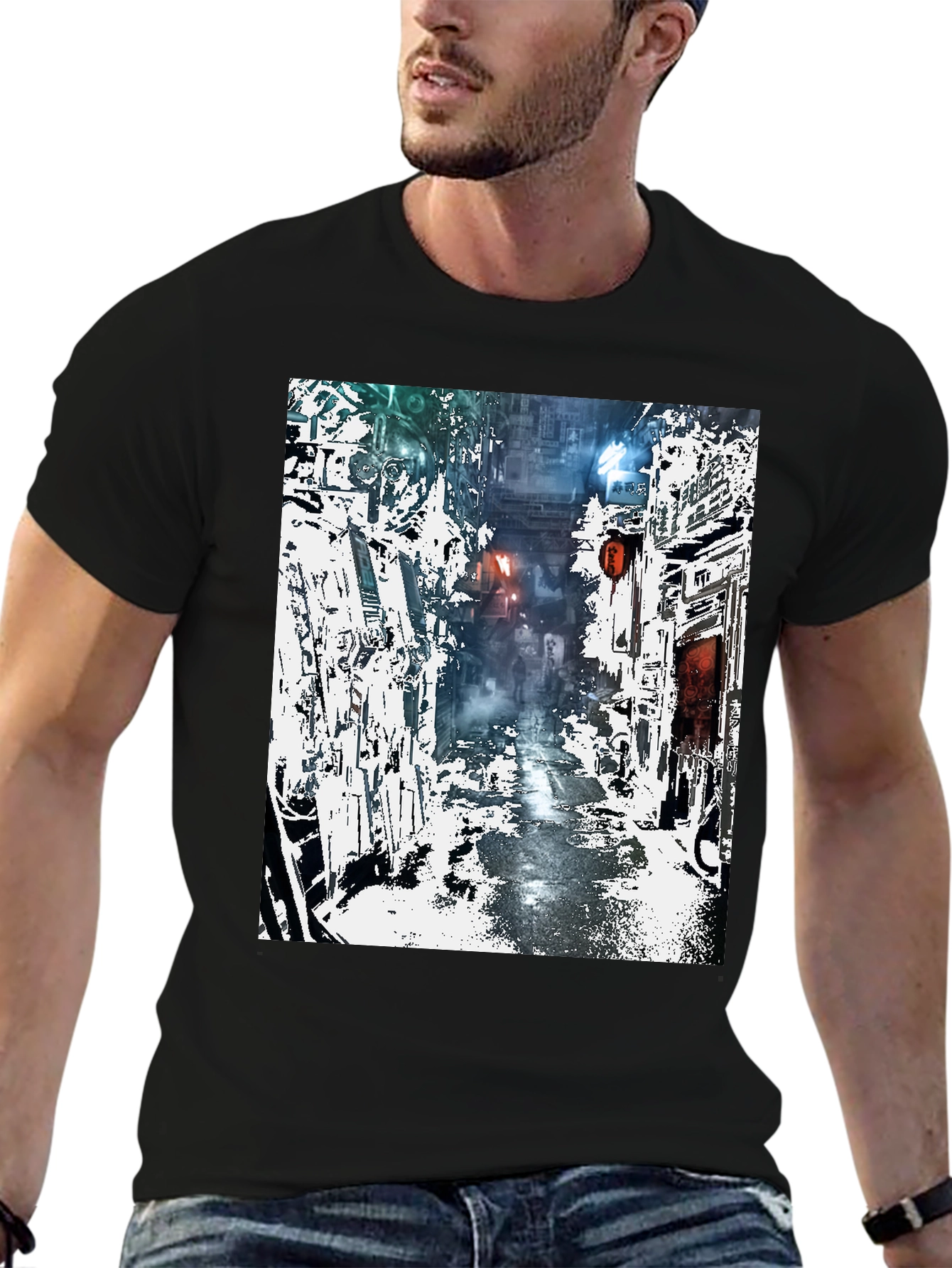 Cyberpunk Alley T-Shirt - Urban Streetwear
