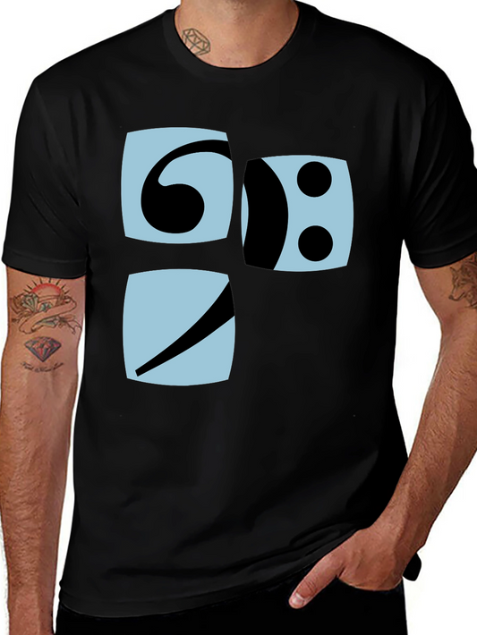 Modern Graphic Tee - Bass Clef Design