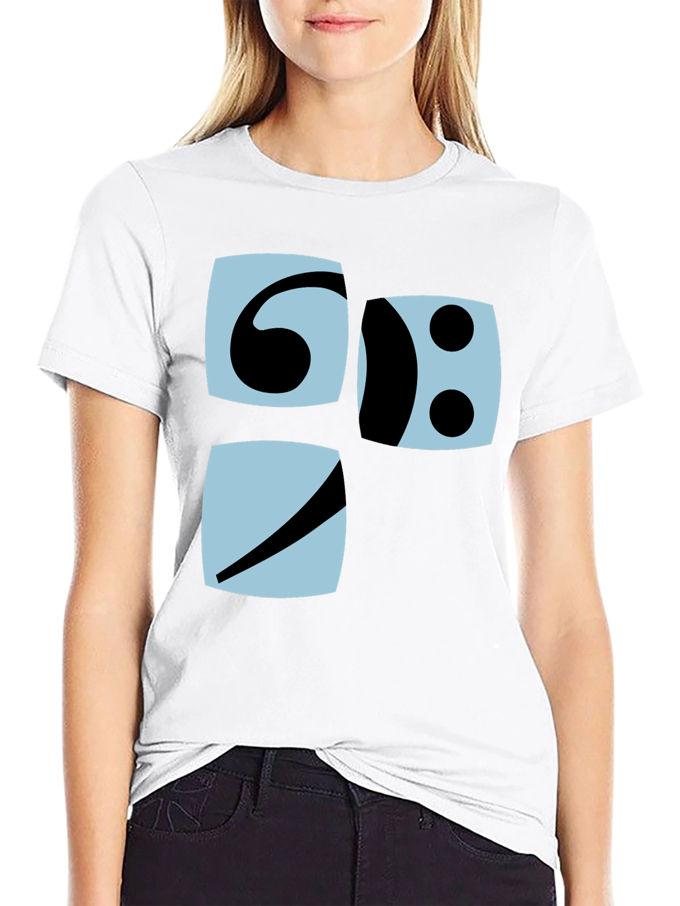 Modern Graphic Tee - Bass Clef Design