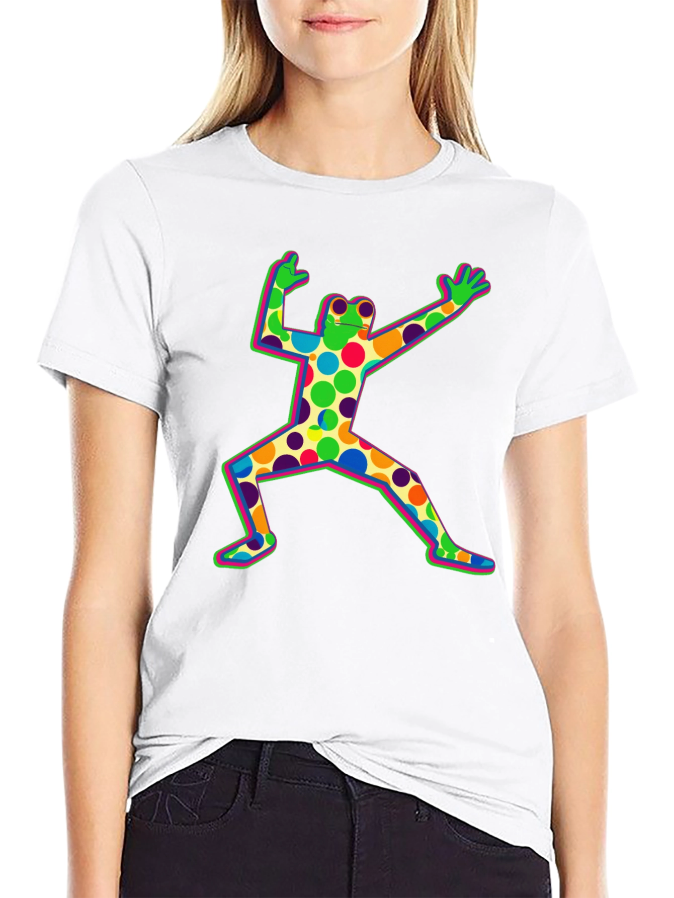 Funky Frog Graphic Tee - Black Cotton Shirt